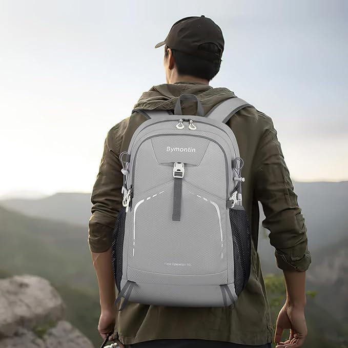 35L Lightweight Packable Backpack – Durable Foldable Daypack for Travel, Hiking, and Gym (Grey)