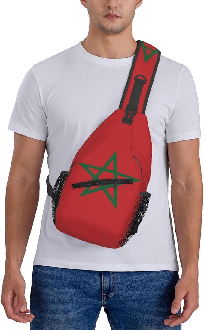 GJXFLSY Morocco Flag Sling Backpack Crossbody Bag Casual Chest Bags Travel Hiking Daypack Shoulder Bag for Women Men