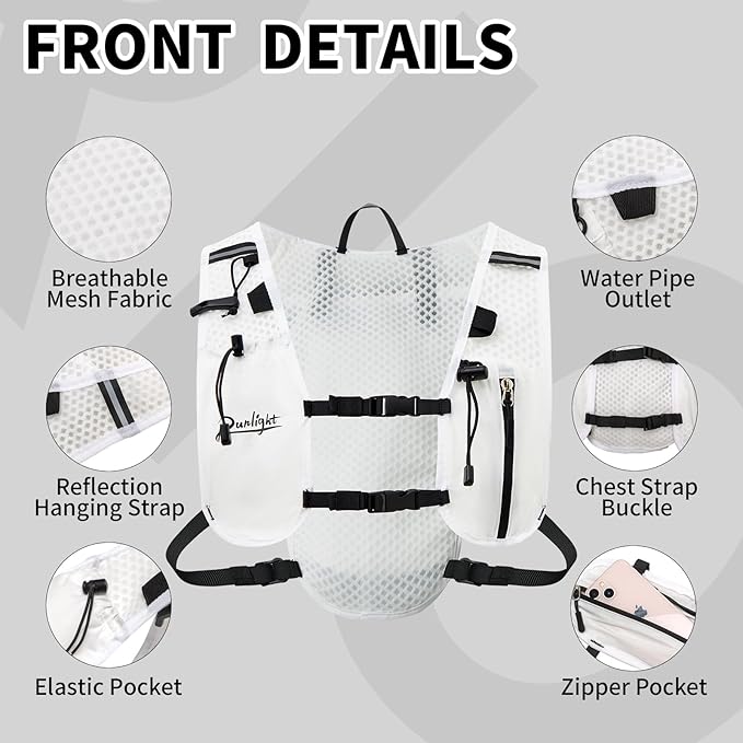 Running Vest for Women Men Lightweight Hydration Backpack Pack with 1.5L Water Bladder Bag Hydro Daypack for Hiking,Trail,Skiing,Camping,Cycling,Race,Marathon