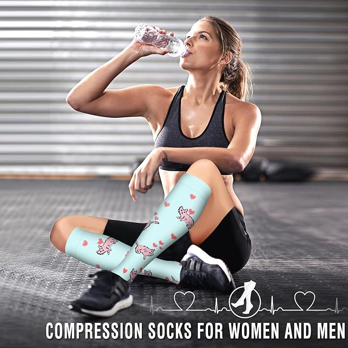 Bluemaple 6 Pack Copper Compression Socks for Women and Men Circulation-Best Support for Medical, Running,Nursing,Athletic