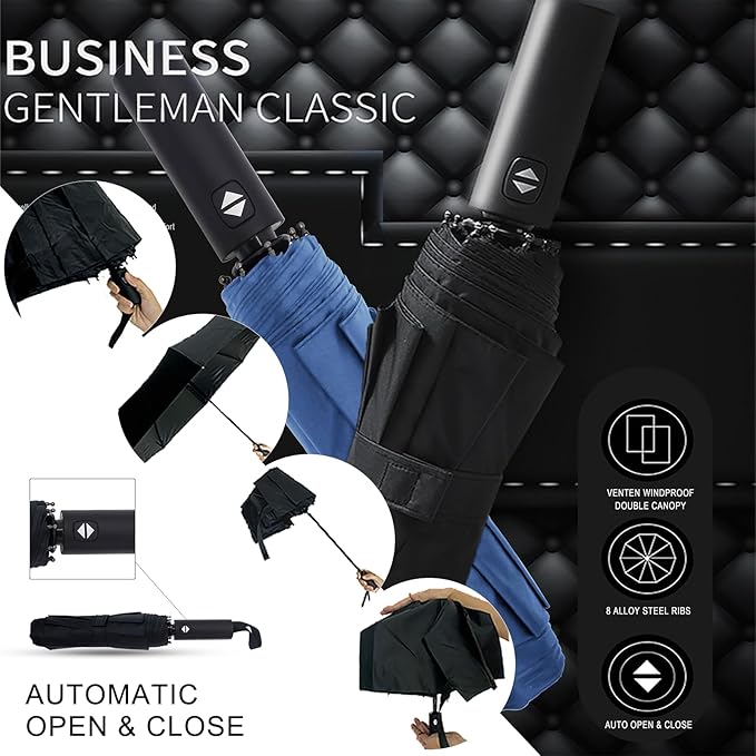 Automatic Umbrella Windproof Lightweight Strong Compact UV Protection Rain Travel Umbrellas Collapsible Backpack Umbrella Suit For Adult