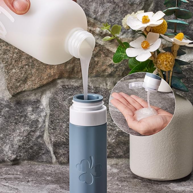 23 Pack Travel Bottles for Toiletries, TSA Approved Travel Shampoo Bottles, Silicone Travel Containers for Toiletries, Leak Proof Refillable Travel Essentials for Liquids Shampoo and Conditioner