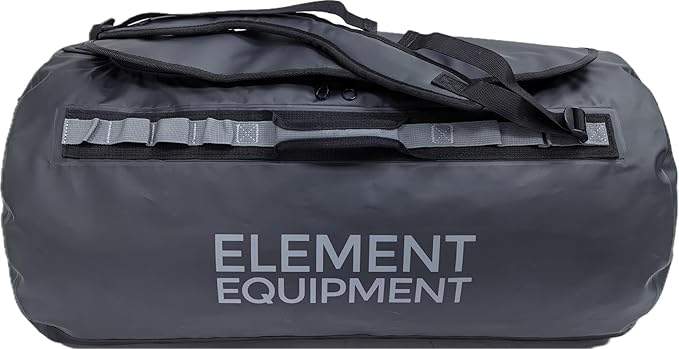 Element Equipment Trailhead 2.0 Waterproof Duffel Bag Shoulder Straps Black/Grey Medium