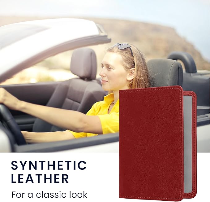 kwmobile Registration and Insurance Holder - Car Document Holder for Vehicle Documents and Cards - PU Leather - Black