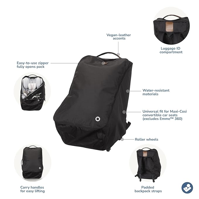 Maxi-Cosi Wheeled Car Seat Travel Pack, Black