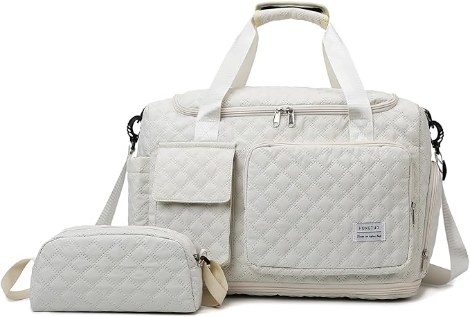 Small Gym Bag for Women, Travel Duffle Bag Carry On Weekender Bag with Shoe Compartment