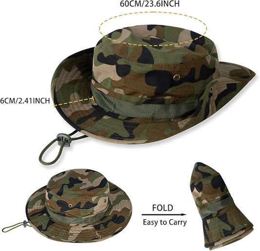 Sun Hats for Men Women Boonie Hat UPF 50+ Bucket Hat Wide Brim UV Protection Fishing Hiking Safari Outdoor Hats