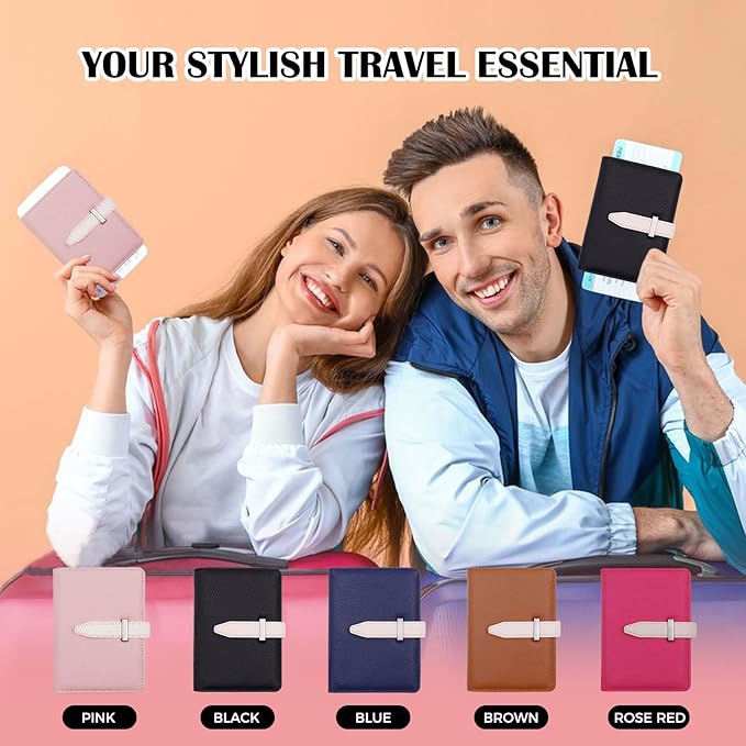 Passport Holder with Airtag for Women/Men,Airtag Passport Wallet for Travel,Cute Passport Holder Rfid Blocking,Travel Wallet for Cards Passport Cover Case