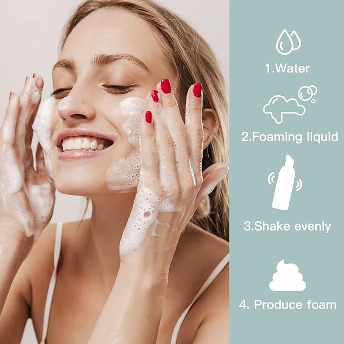 2oz Foam Pump Bottle (30PCS) Empty Travel Foaming Dispenser for Hand Soap, Lash Cleanser, Shampoo (60ml, Clear