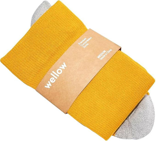 Wellow Premium Socks (Compression Socks - Regular) for Men & Women, Made with Viscose from Bamboo, Knee High, 18-25 mmHg