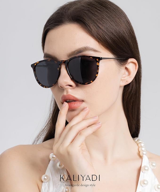 KALIYADI Sunglasses Womens Polarized Womens-Sunglasses: Trendy Sun Glasses with UV400 Retro Style for Party Beach Shopping