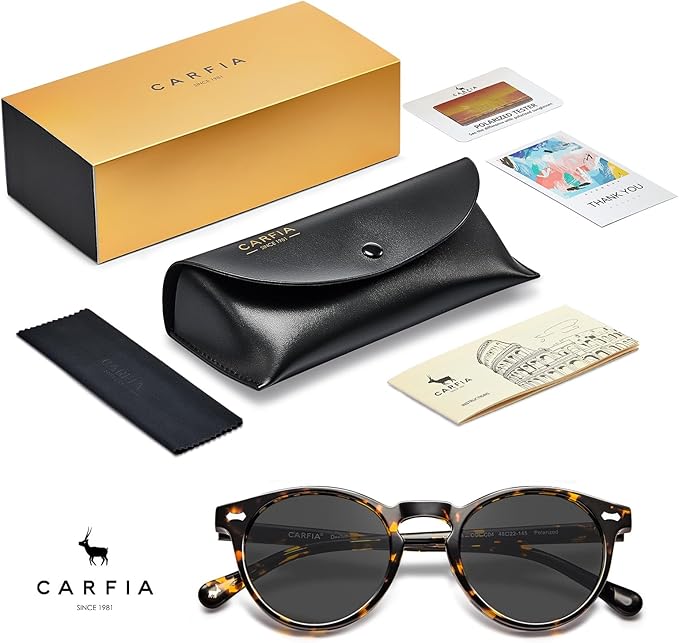 CARFIA Polarized Sunglasses for Women UV Protection Small Face Acetate Frame CA5288