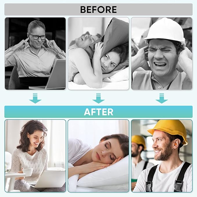 TICONN 100 Pairs Ear Plugs, 32dB Noise Reduction Earplugs for Sleeping Hearing Protection Travel Study Concentration Construction Site (100 Pairs)