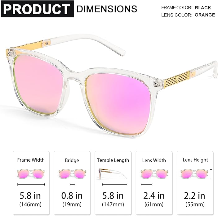 SIPHEW Oversized Square Sunglasses for Women|Lightweight Fashion Sunglasses 100% UV400 Protection|Trendy Mirrored Shade