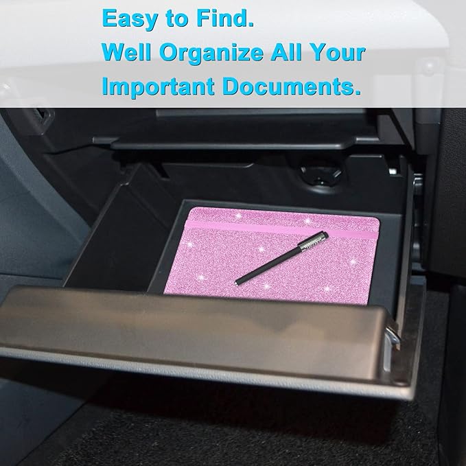 Wisdompro Car Document Holder Organiser, PU Leather Vehicle Insurance and Registration Holders Wallet Case for ID Card, Driving Licence, Key Contact Information Cards