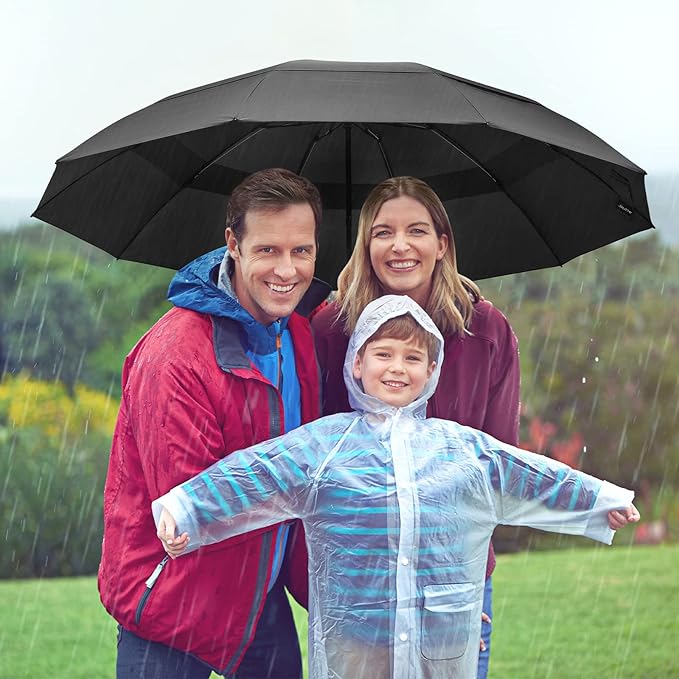 G4Free 42/46/54/62 Inch Large Golf Umbrella Compact Reverse Travel Umbrella 10 Ribs Windproof for Rain Double Canopy Automatic Open Close