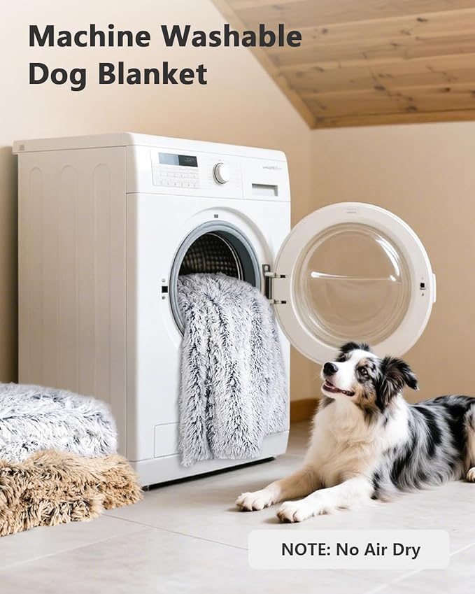 PJYuCien Large Dog Blanket, 80" x 60" Reversible Fleece Sherpa Blankets, Soft Plush Pet Throw for XL Dogs, Washable Cozy Furniture Protector for Couch/Bed, Grey