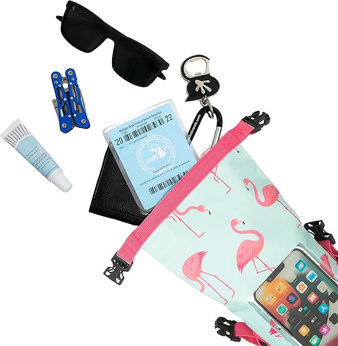 geckobrands Waterproof Phone Tote with 2L Dry Bag and Adjustable Strap – Protect Your Phone and Valuables While on The Go