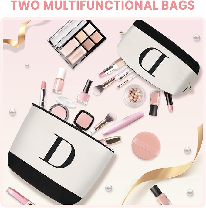 BAGAIL Initial Tote Bag, Personalized Birthday Gifts for Women, Teacher, Friends, Mom, Wedding, Monogrammed Beach Bag