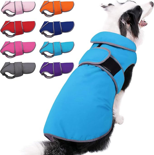 MIGOHI Warm Dog Coat Winter Dog Jacket,Waterproof Cold Weather Coats for Dogs,Fleece Jacket for Small Medium Large Dogs,Reflective Thick Fleece Vest with Leash Hole
