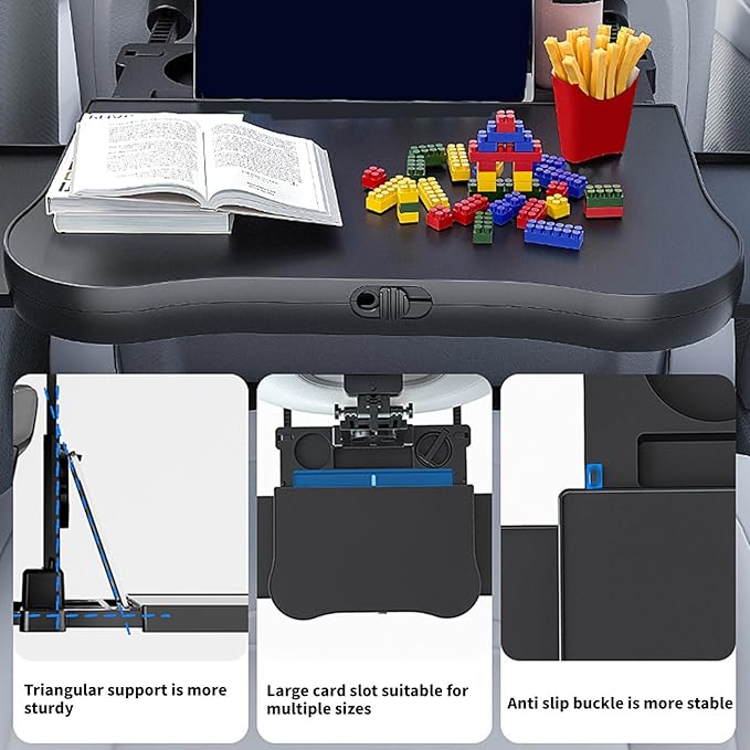 Ywmsfl Foldable Car Tray Desk With Portable Vehicle For Meals Laptops & Drinks During Travel Vehicle Mounted Folding Workstations