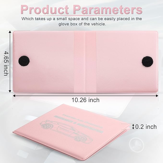 UYYE Car Registration and Insurance Card Holder, Vehicle Glove Box Car Organizer, Interior Car Accessories for Documents, Cards, License - 2 Pack