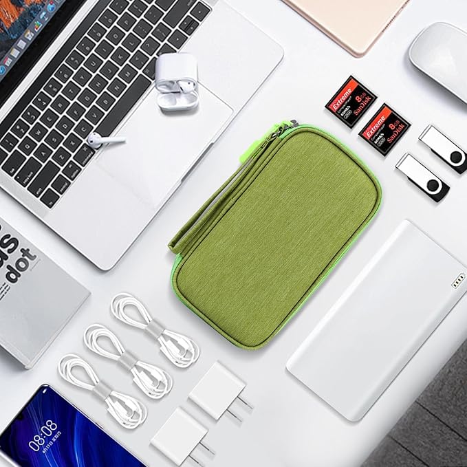 Skycase Electronic Organizer Travel Case - Waterproof Travel Cord Pouches for Organization, Cable Organizer, All-in-One Double Layers Storage Bag for Accessories, Charger, Cable,Light Green