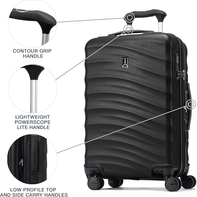 Travelpro Maxlite Air V2 Hardside Expandable Carry on Luggage, 8 Spinner Wheels, Lightweight Hard Shell Suitcase, TSA lock, Black, Carry On 21-Inch