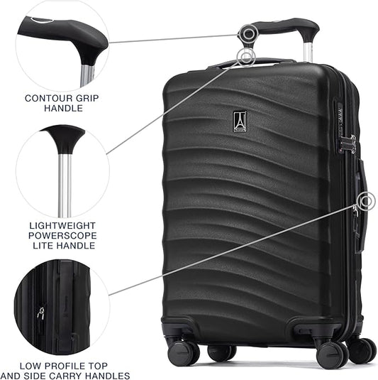 Travelpro Maxlite Air V2 Hardside Expandable Carry on Luggage, 8 Spinner Wheels, Lightweight Hard Shell Suitcase, TSA lock, Black, Carry On 21-Inch
