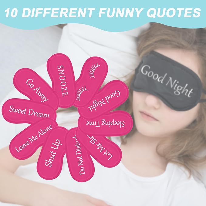 Eurzom 20 Pieces Funny Eye Sleeping Mask Bulk with Adjustable Strap Blackout Eye Sleep Mask for Night Blindfold Cover for Women Men(Rose Red)