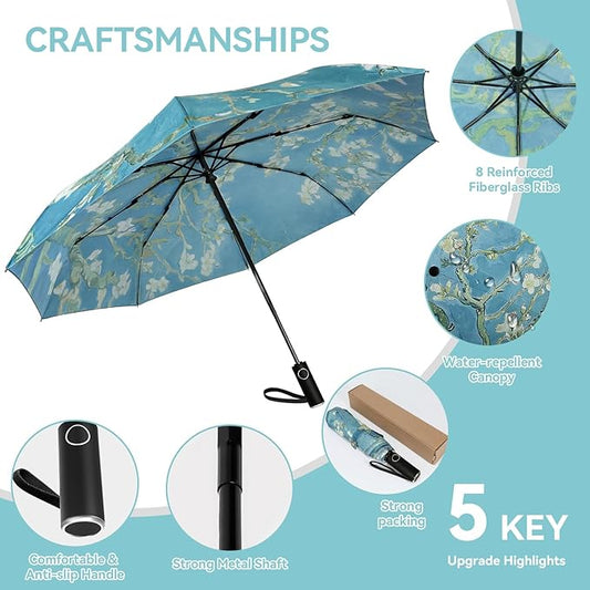 Umbrella, Pretty Umbrellas for Women and men, Ladies Umbrellas for Rain, Automatic Folding Umbrellas Open Close