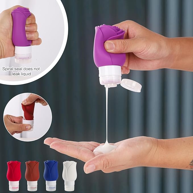 5 Pack Travel Bottles for Toiletries, TSA Approved 3oz Portable Travel Containers for Toiletries, Leak Proof Travel Tubs Refillable Liquid Travel Accessories for Shampoo Conditioner Lotion Body Wash