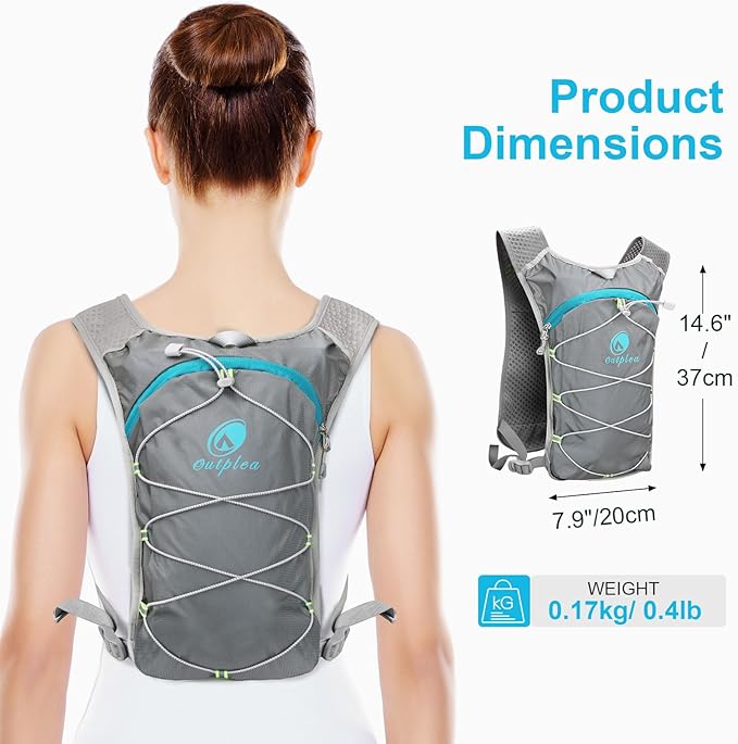 Small Lightweight Running Hydration Vest with 2L Water Bladder for Race, Lightweight Water Backpack Hydropack for Hiking