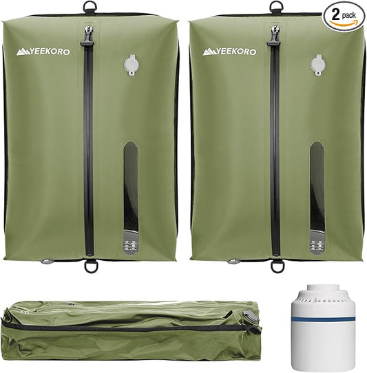 Vacuum Bag for Travel, Professional IPX8 Waterproof Reusable Vacuum Compression Bags for Travel Suitcases, Durable Space Saver Bag(2 PACK,With Pump)