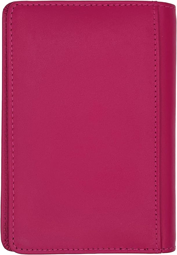 Personalized Monogrammed Bright Pink Leather RFID Passport Cover Holder and 2 Luggage Tags