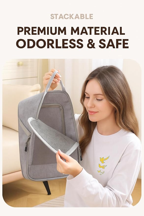 6-Pack Compression Packing Cubes for Travel – Lightweight, Expandable Luggage Organizers with Dual-Use Drawstring Bag – Stackable, Odorless, Durable – Fits Clothes, Shoes, Toiletries (Brown)