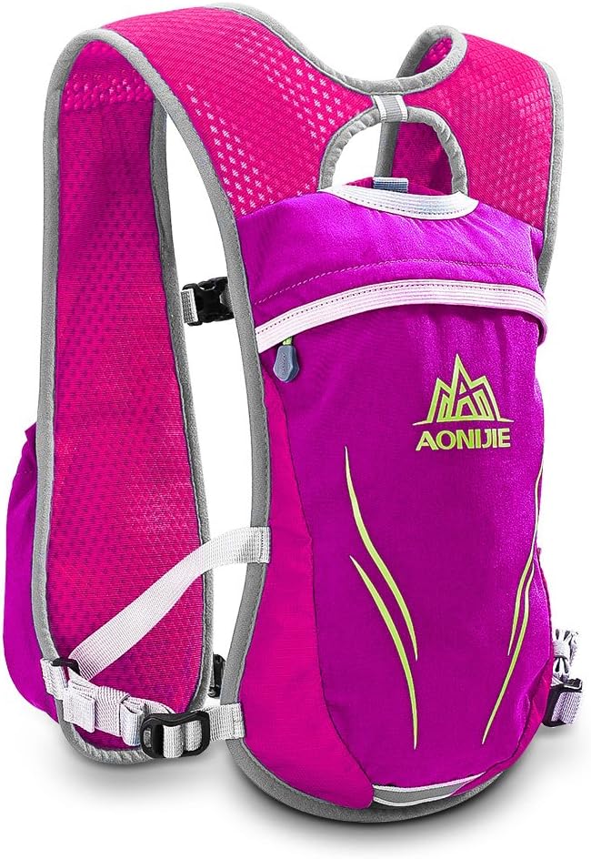 AONIJIE Running Hydration Vest Backpack for Women and Men Lightweight Trail Running Backpack 5.5L Rose Red