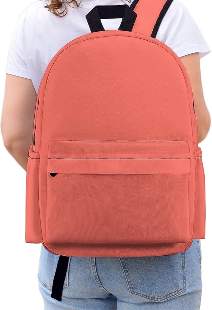 Living Coral Backpack Adult Travel Daybag for Women Men College Backpack for Vacation Hiking Camping Bag