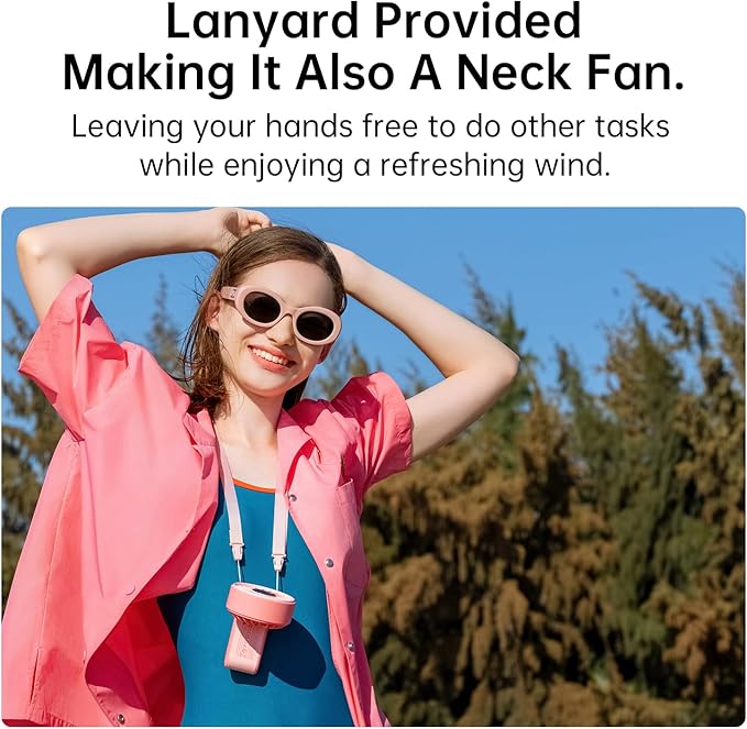 JISULIFE Handheld Fan Life7 – Ultimate Flexibility: High-Power Motor, LED Display, 13 Hrs Cooling, 3600mAh Rechargeable, 5-Speed, Foldable Design, 3-IN-1 Portable Fan for Travel Cruise Beach(Pink)