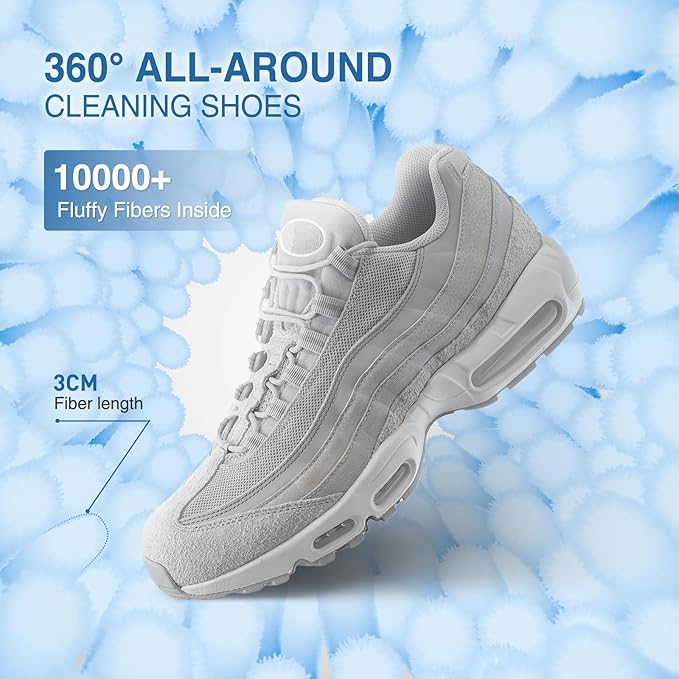 Shoe Washing Machine Bags, Reusable Laundry Bag for Washer and Dryer, Durable Fluffy Fiber Keep Clean, 2 Pairs Adjustable Trees for All Shoes, Blue