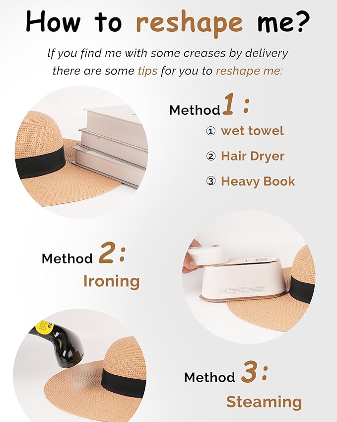 FURTALK Womens Sun Straw Hat Wide Brim UPF 80 Summer Hat Foldable Packable Floppy Beach Hats for Women