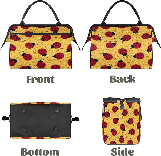 Large Travel Duffle Bag for Women Men,Waterproof Weekender Overnight Bag Carry on Tote Bags for Gym Sport Business Trip,Cute Ladybugs Duffel Bags