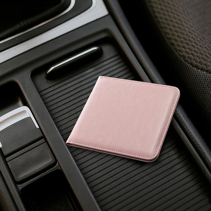 CoBak Car Registration and Insurance Holder - Small and Lightweight Vehicle Glove Box Car Organizer, Auto Truck Comparment Accessories Case for Essential Document, Driver License (Light Pink)