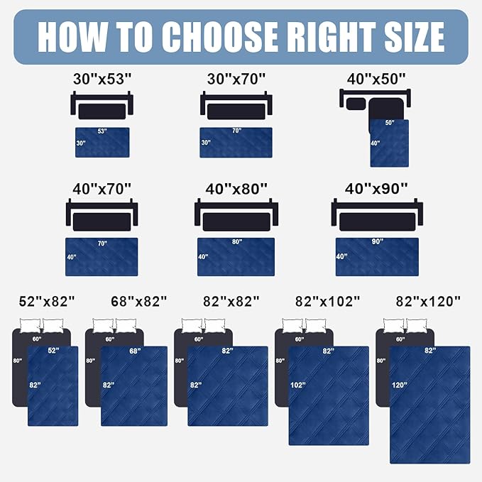 Smiry Waterproof Dog Bed Cover Blanket 40x70, Soft Reversible Pet Blanket, Washable Leakproof Cats Dogs Couch Cover for Sofa, Couch, Furniture, Lattice, Navy/Navy