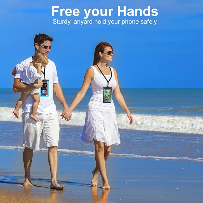 Up to 8.3" 3 Pack Multicolor Universal Waterproof Phone Pouch, Large Phone Waterproof Case Dry Bag,Protection Level: IP68,Outdoor Sports for Apple iPhone,Samsung,and More,Black,Blue,Pink