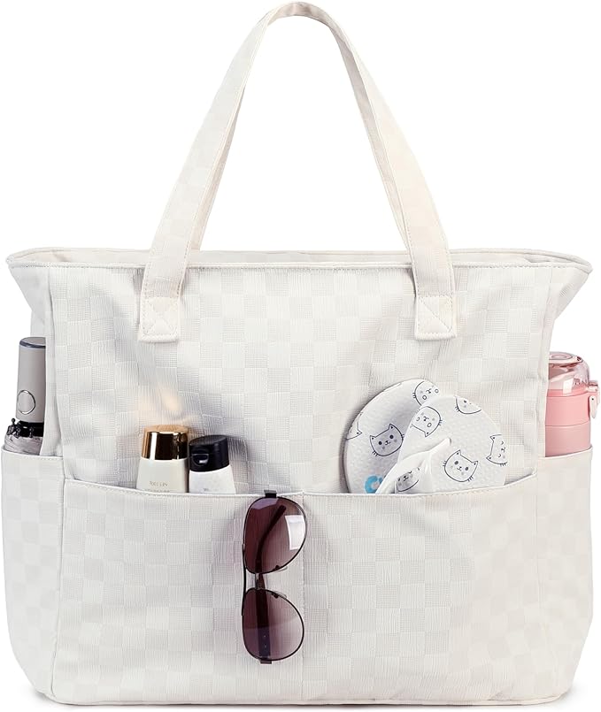 Bluboon Waterproof Beach Tote Pool Bags for Women Ladies Extra Large Carry On Bag With Wet Compartment for Weekender Travel