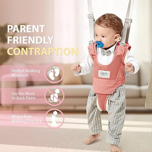 Baby Walking Harness-Handheld Assistant Belt- Toddler Infant Walking Aid for Trainer & Support 7-24 Month Old (summer-Pink-1819)