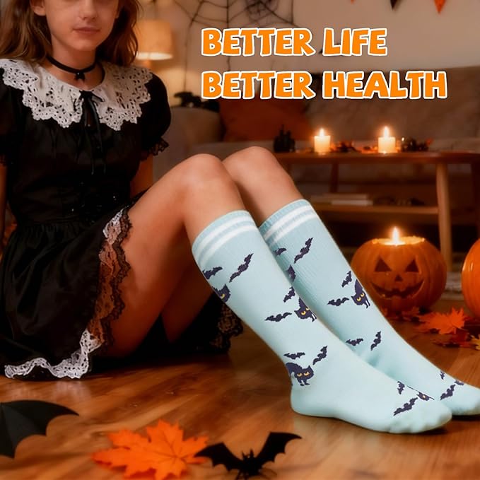 fenglaoda Compression Socks for Women Men Support Circulation 6 Pairs Socks For Nurse, Travel, Flight