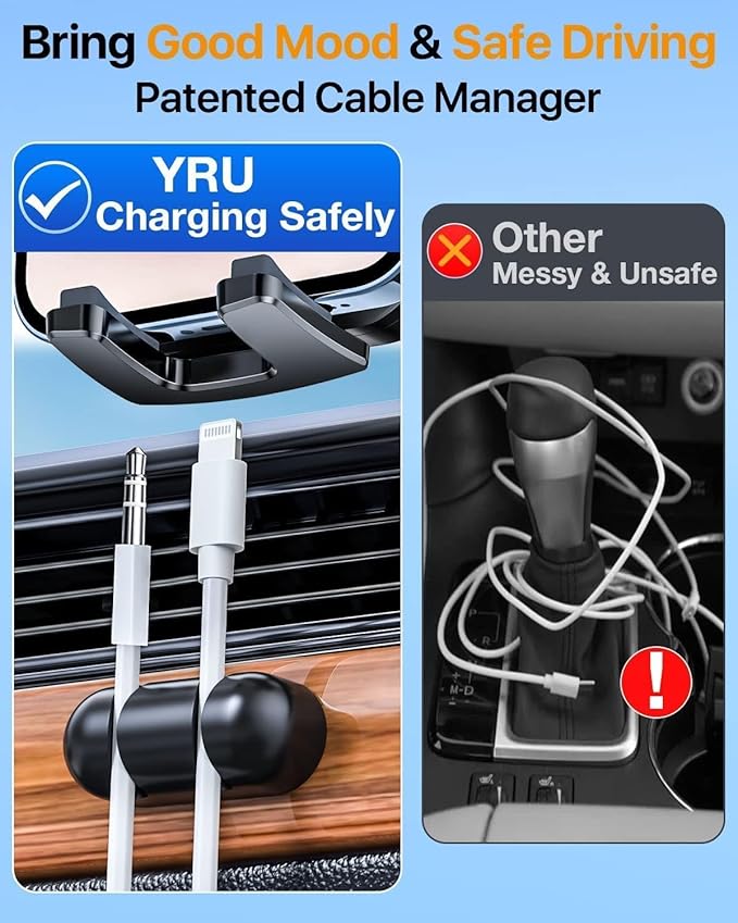 YRU True Military-Grade [360° Rotation Suction] 2025 Ultimate Car Phone Holder Mount 【90+LBS Safest Strongest & Patent Certs】 Dashboard Windshield Vent for iPhone 17 16 Pro Max Samsung, Royal Blue
