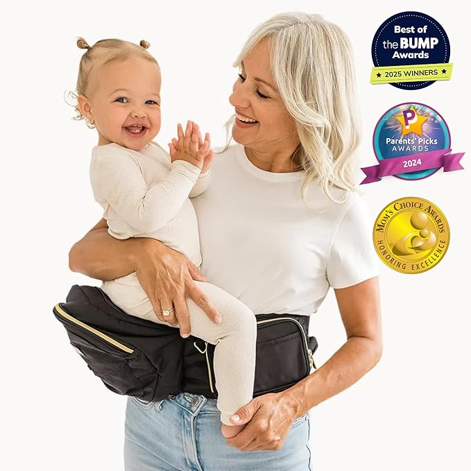 Tushbaby The Original Premium Quality Hip Seat Carrier – Safety-Certified Baby & Toddler Carrier with Secure Safety Buckles, Storage Pockets & Nursing Pillow